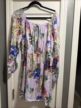 ANDREE BY UNIT Lavender Floral Off-Shoulder Dress